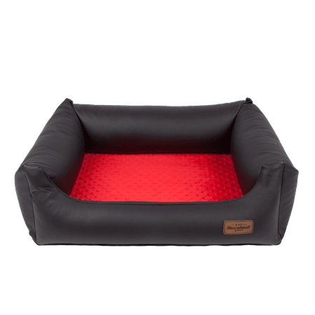 Kanapa Lincoln ekoskóra czarny&czerwony