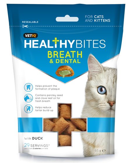 Vetiq Przysmaki dla kotów i kociąt Świeży oddech i zęby Healthy Bites Breath & Dental For Cats & Kitten 65g